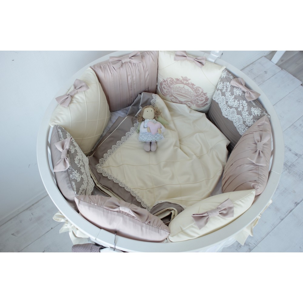 Комплект в кроватку ByTwinz Совята с бортиками-подушки, 6 предметов