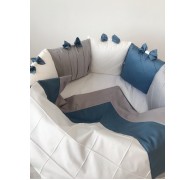 Бортики в кроватку "Трио" в овальную кроватку. 12 подушек со съемными чехлами