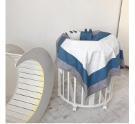 Бортики в кроватку "Трио" в овальную или в прямоугольную кроватку. 12 подушек со съемными чехлами