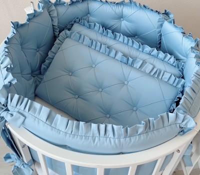 Комплект в кроватку "Облако" голубой. Для прямоугольной 120*60 см, овальной 125*75 (75*75) см.